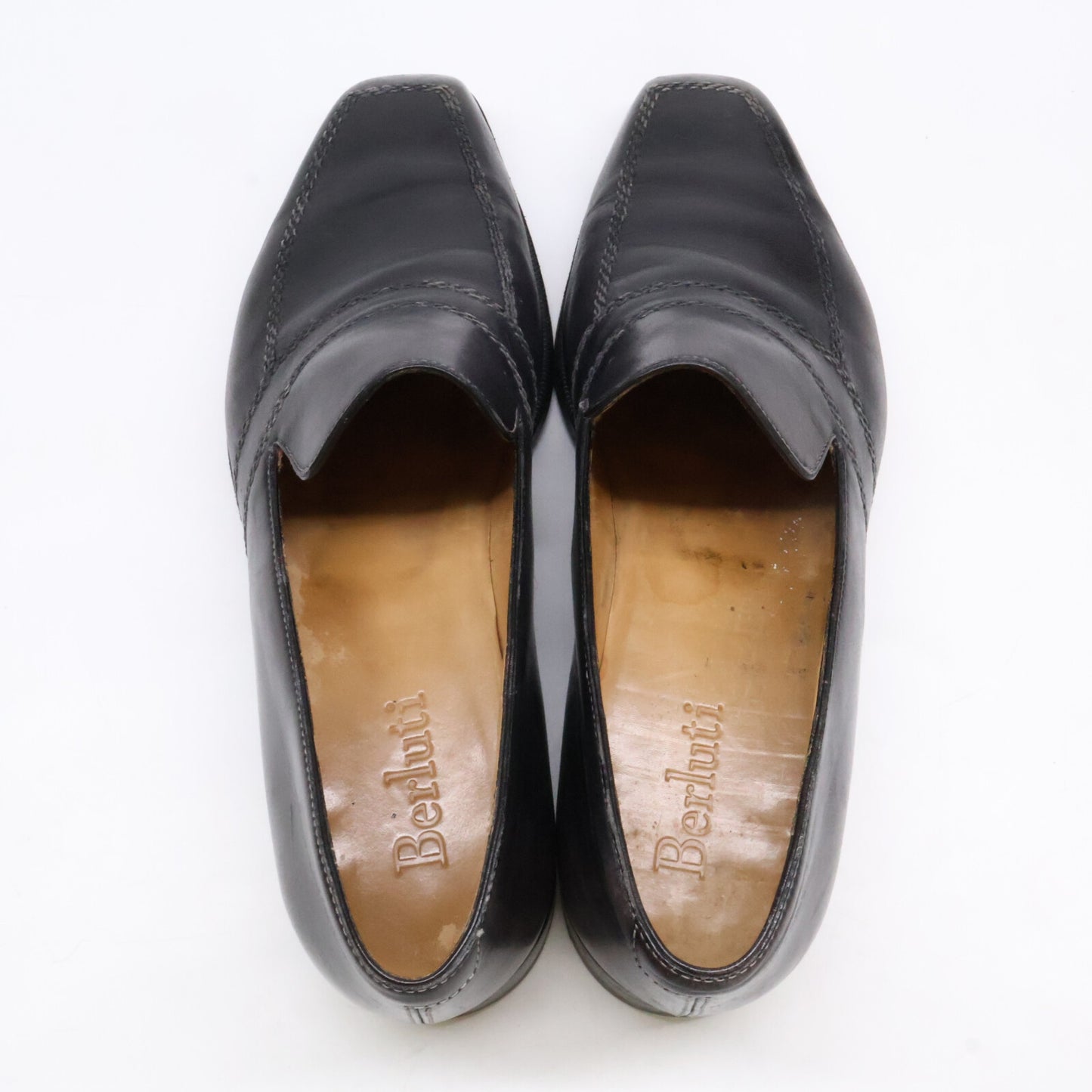 berluti ベルルッティ レザー スクエアトゥ スリッポン シューズ