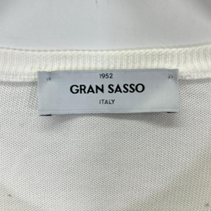GRAN SASSO グランサッソ 58136 ホワイト 12ゲージソフトコットンクルーネックニット トップス