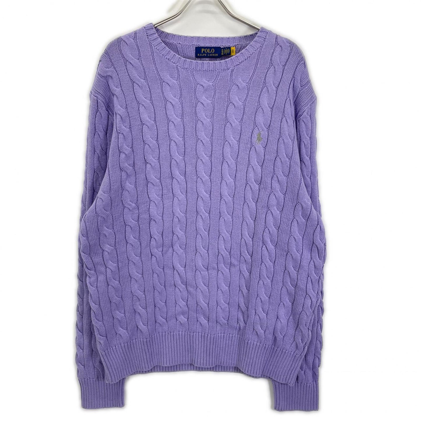 POLObyRalphLauren ポロラルフローレン ラベンダー 長袖 ケーブル編み ニット トップス
