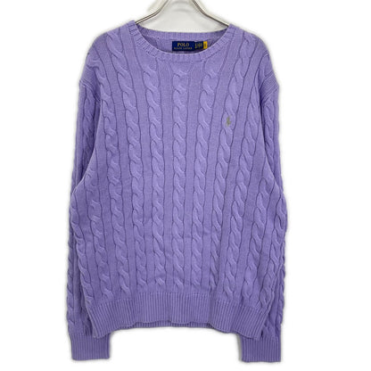 POLObyRalphLauren ポロラルフローレン ラベンダー 長袖 ケーブル編み ニット トップス