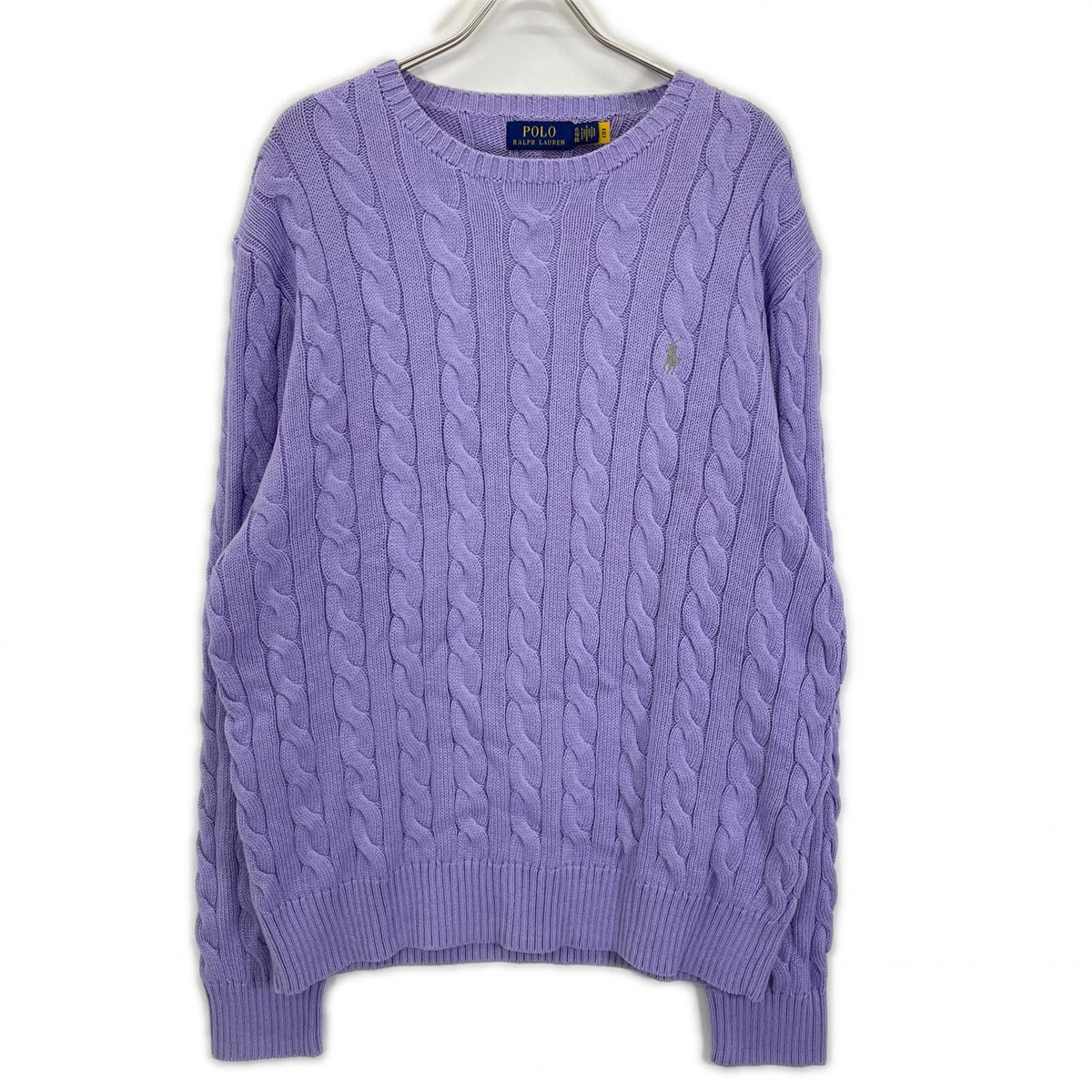 POLObyRalphLauren ポロラルフローレン ラベンダー 長袖 ケーブル編み ニット トップス