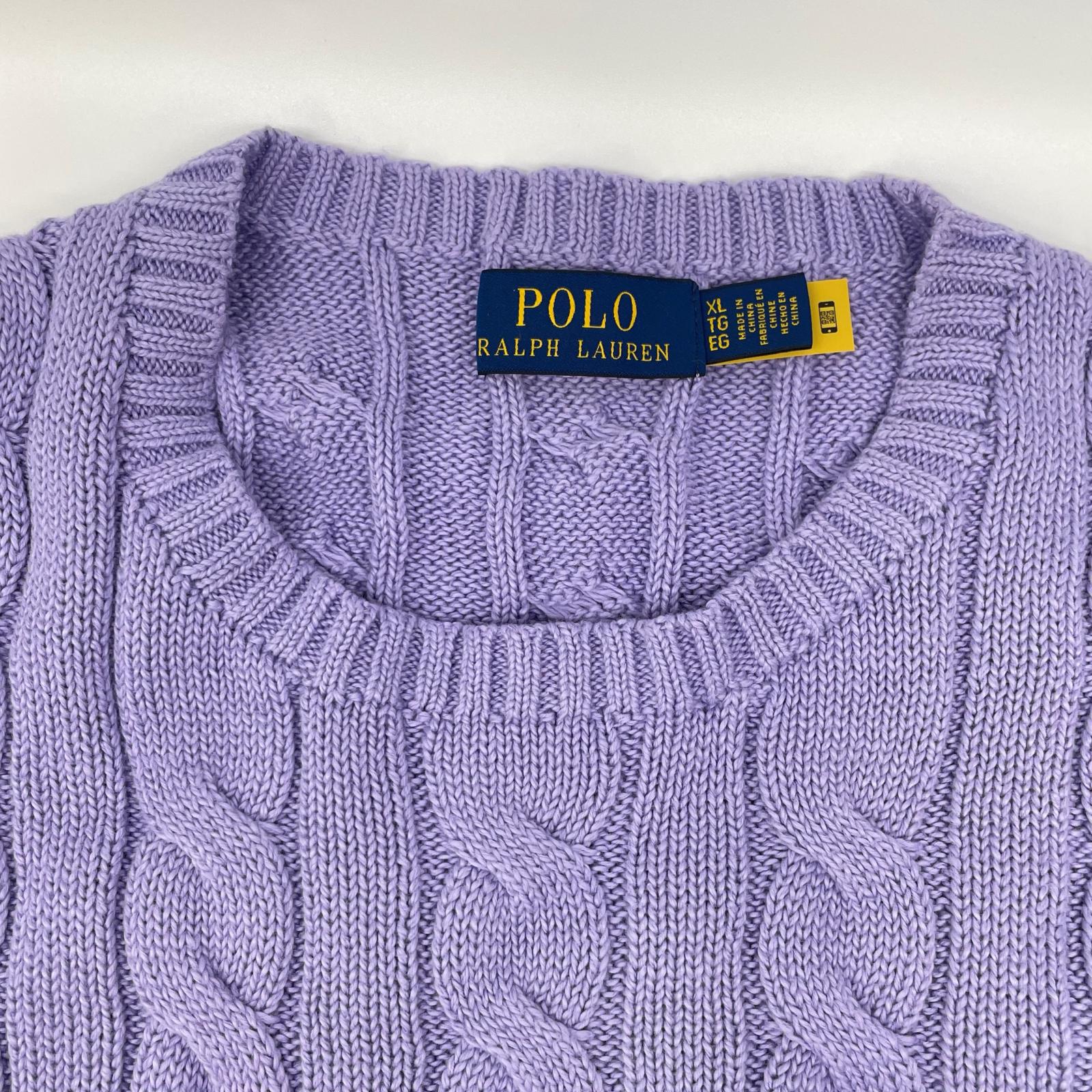 POLObyRalphLauren ポロラルフローレン ラベンダー 長袖 ケーブル編み ニット トップス