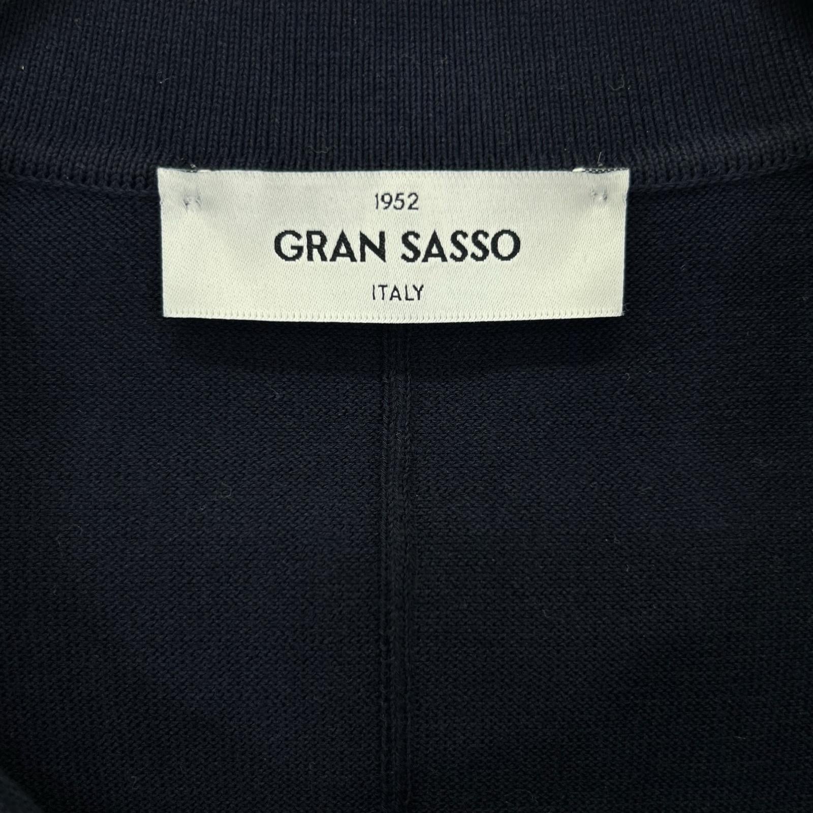 GRAN SASSO グランサッソ ネイビー スキッパー 半袖 ニット トップス