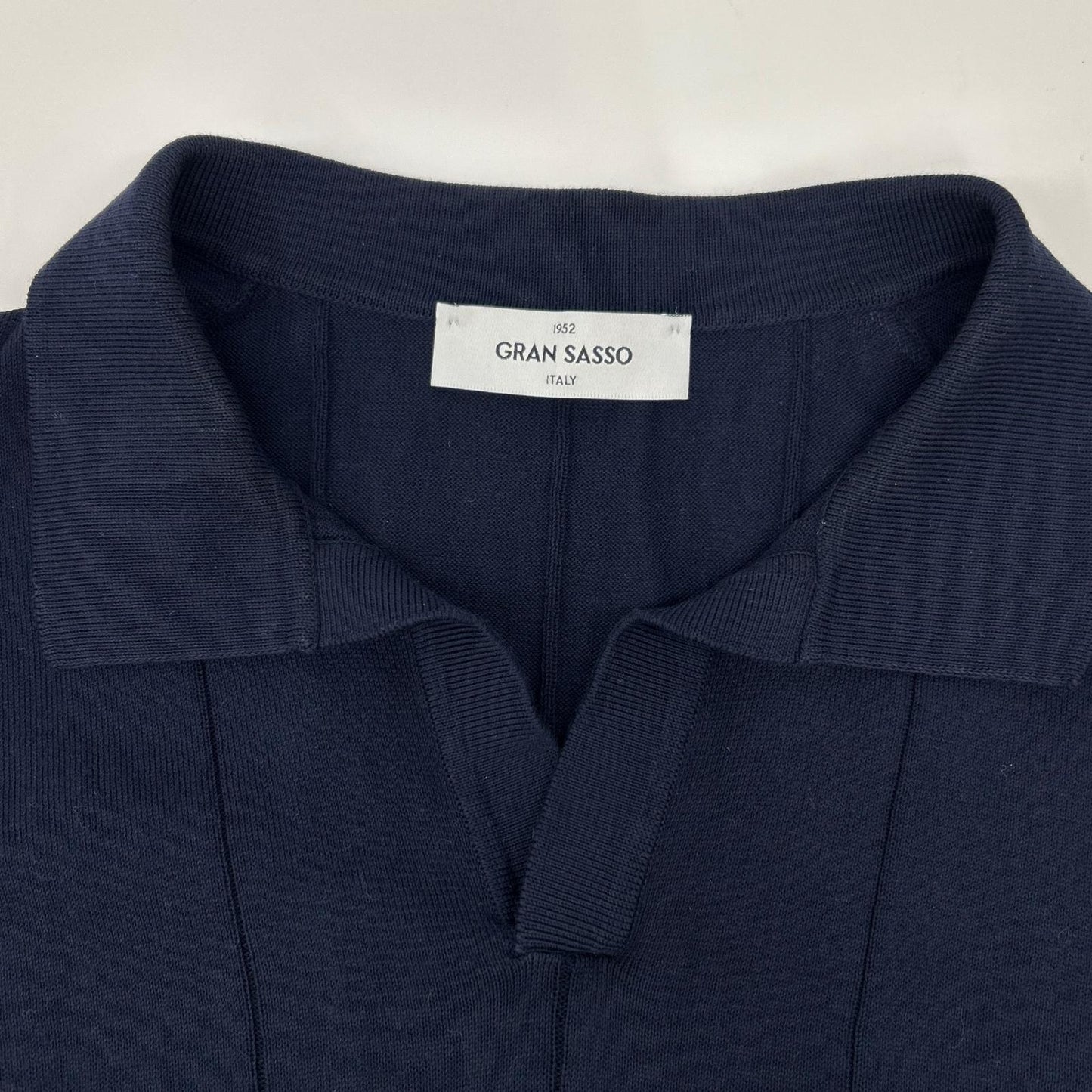 GRAN SASSO グランサッソ ネイビー スキッパー 半袖 ニット トップス