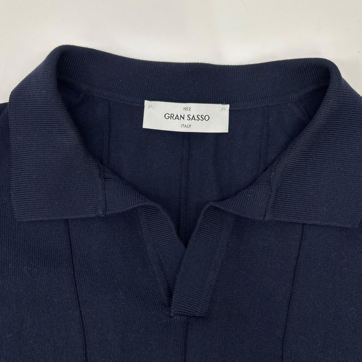 GRAN SASSO グランサッソ ネイビー スキッパー 半袖 ニット トップス