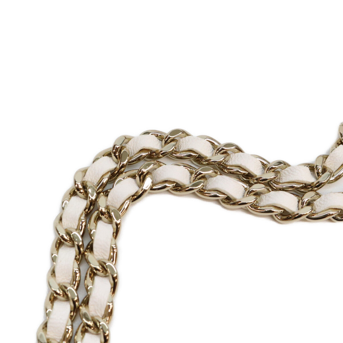 CHANEL シャネル 26SS AP4511 ホワイト×ブラック ラムスキン ゴールド金具 チェーンウォレット ショルダーバッグ