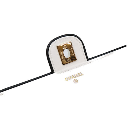 CHANEL シャネル 26SS AP4511 ホワイト×ブラック ラムスキン ゴールド金具 チェーンウォレット ショルダーバッグ