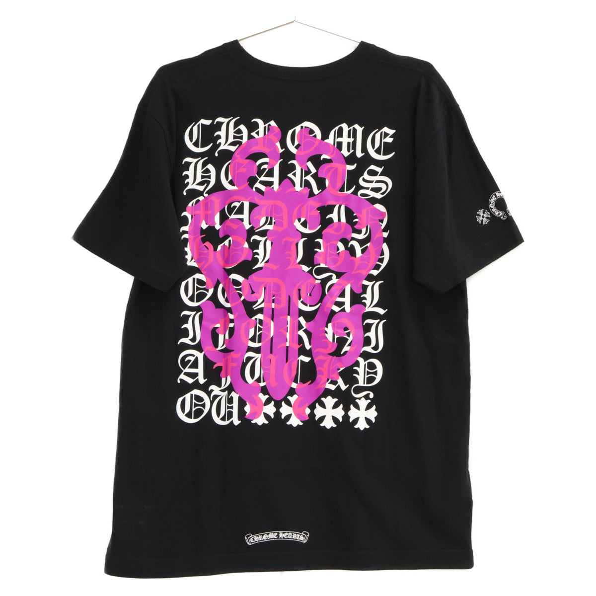 Chrome hearts クロムハーツ ブラック Heart Eye Chart Pink Dagger Tシャツ トップス