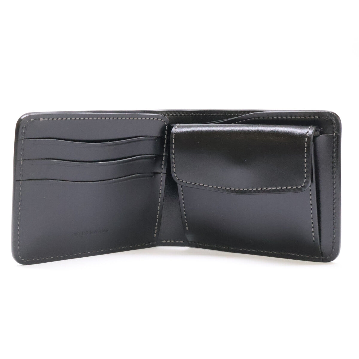 WILDSWANS ワイルドスワンズ 【美品】SP-GROUNDER/HC/BKxSD/BK グラウンダー シェルコードバン/サドルプルアップ 2つ折りウォレット 二つ折り財布（小銭入れあり）