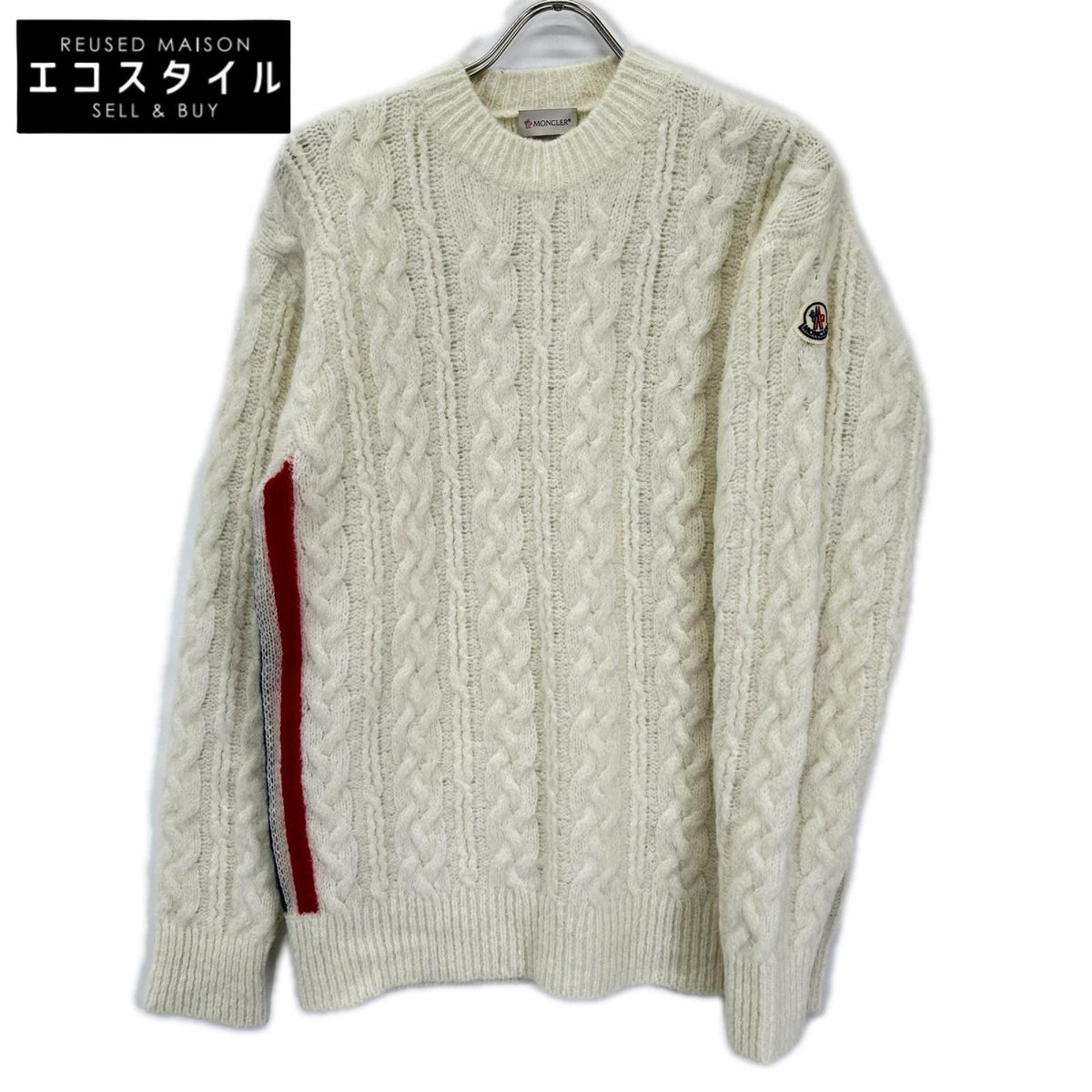 MONCLER モンクレール 21年 ホワイト モヘア混 GIROCOLLO TRICOT ニット トップス