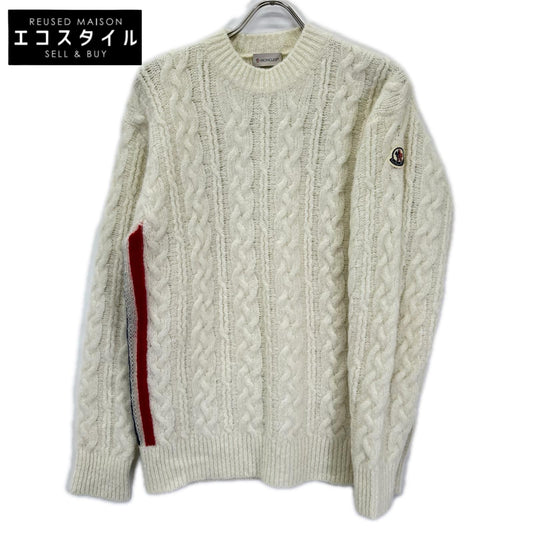 MONCLER モンクレール 21年 ホワイト モヘア混 GIROCOLLO TRICOT ニット トップス