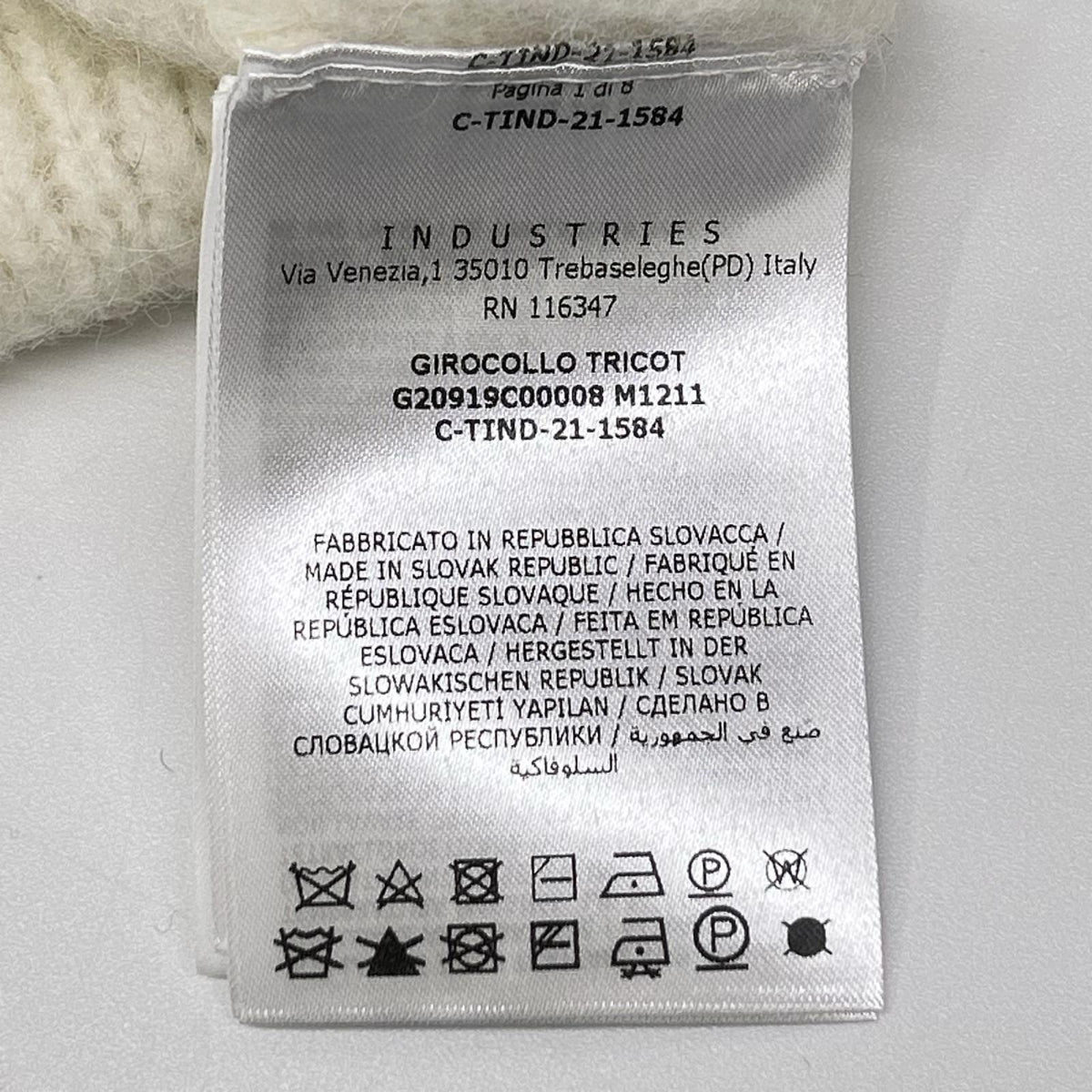 MONCLER モンクレール 21年 ホワイト モヘア混 GIROCOLLO TRICOT ニット トップス