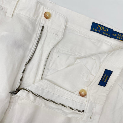 POLObyRalphLauren ポロラルフローレン ホワイト BEDFORD クラシックフィット リネンコットン パンツ ボトムス
