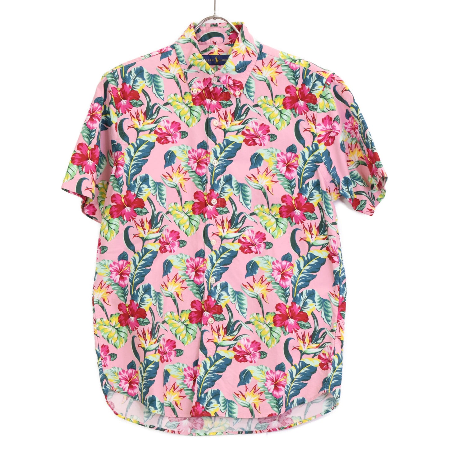 Ralph Lauren Classic Fit Pink Hibiscus Button-Down Short-Sleeve Top S Men's