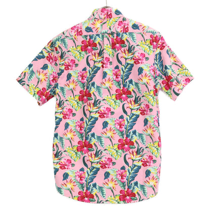 Ralph Lauren Classic Fit Pink Hibiscus Button-Down Short-Sleeve Top S Men's