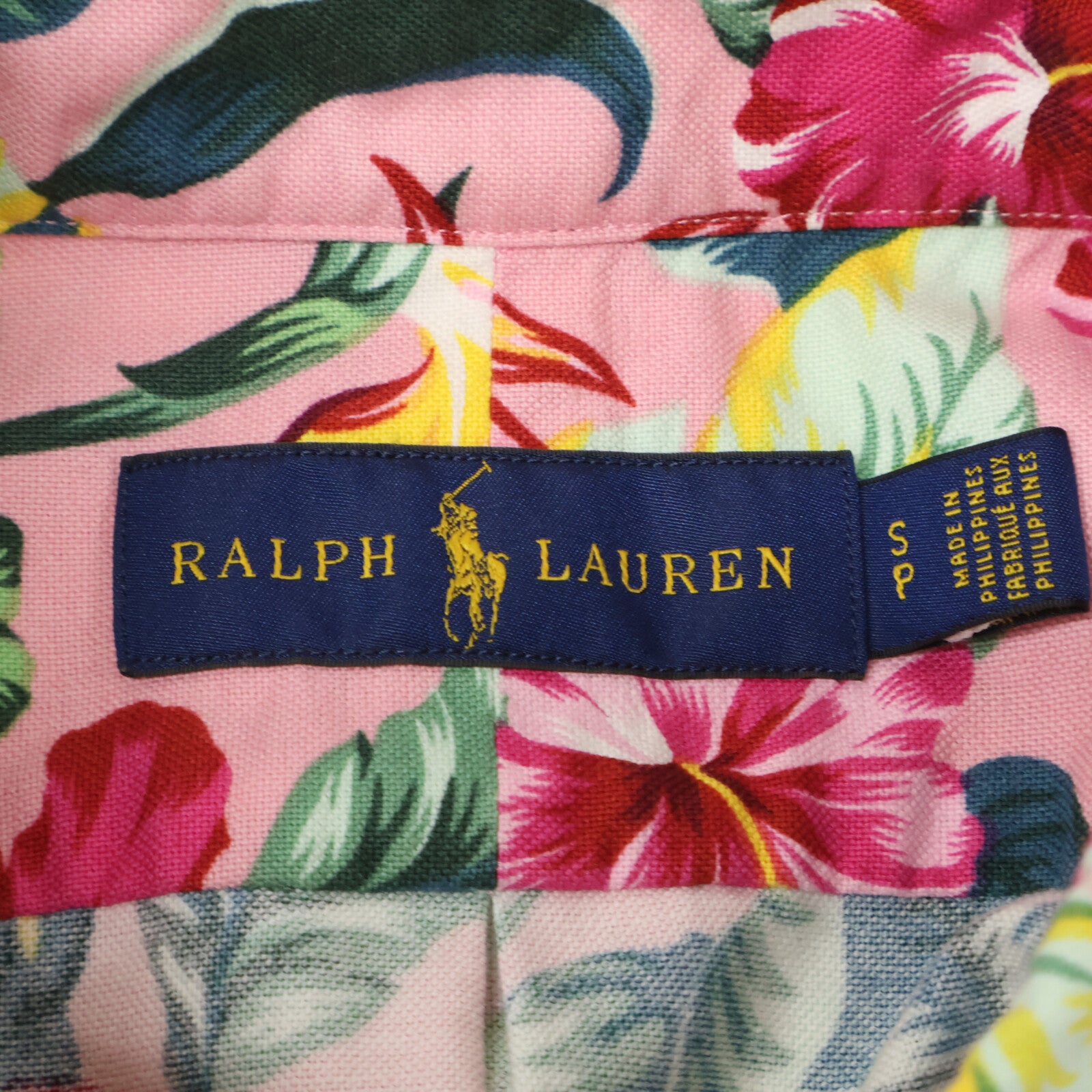 Ralph Lauren Classic Fit Pink Hibiscus Button-Down Short-Sleeve Top S Men's