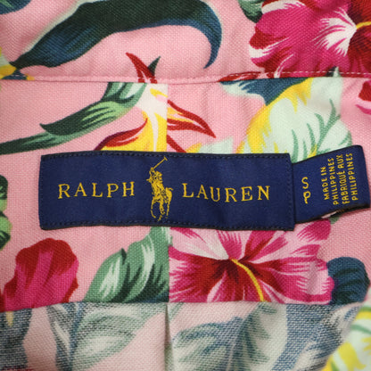 Ralph Lauren Classic Fit Pink Hibiscus Button-Down Short-Sleeve Top S Men's