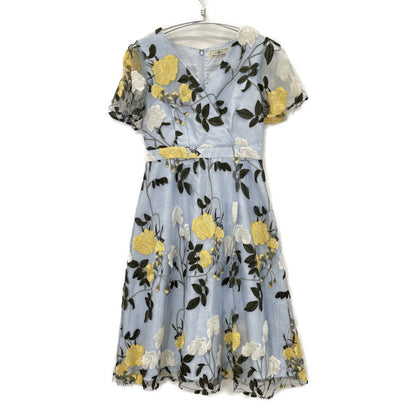 GRACE CONTINENTAL Grace Continental 1823 5054-0 Light Blue Floral Embroidery Lace Dress Dress 34 Women's
