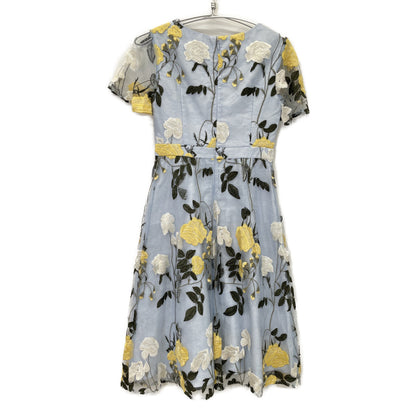 GRACE CONTINENTAL Grace Continental 1823 5054-0 Light Blue Floral Embroidery Lace Dress Dress 34 Women's