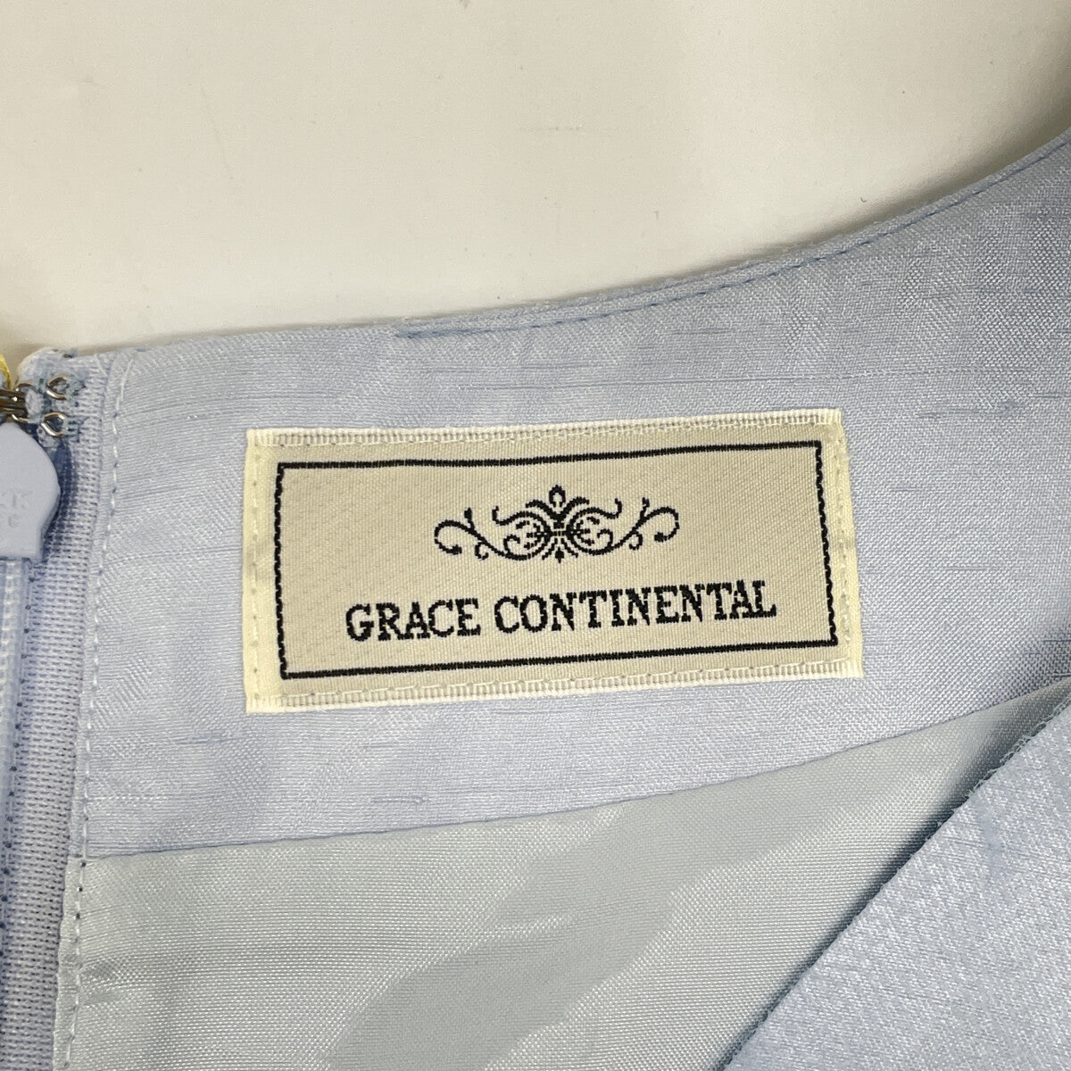 GRACE CONTINENTAL Grace Continental 1823 5054-0 Light Blue Floral Embroidery Lace Dress Dress 34 Women's