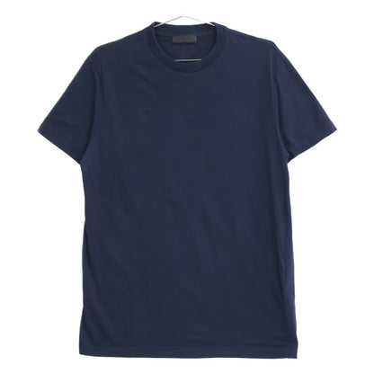 PRADA UMJ492 Navy Triangle Logo Crewneck T-Shirt Top