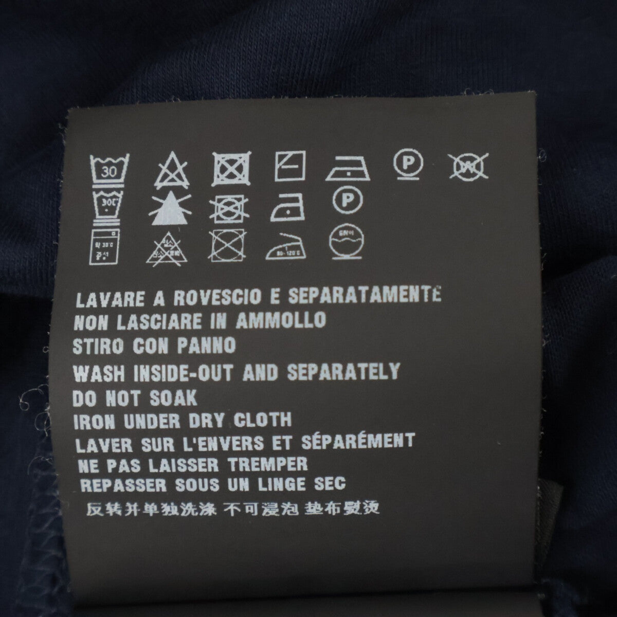 PRADA UMJ492 Navy Triangle Logo Crewneck T-Shirt Top