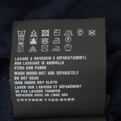 PRADA UMJ492 Navy Triangle Logo Crewneck T-Shirt Top