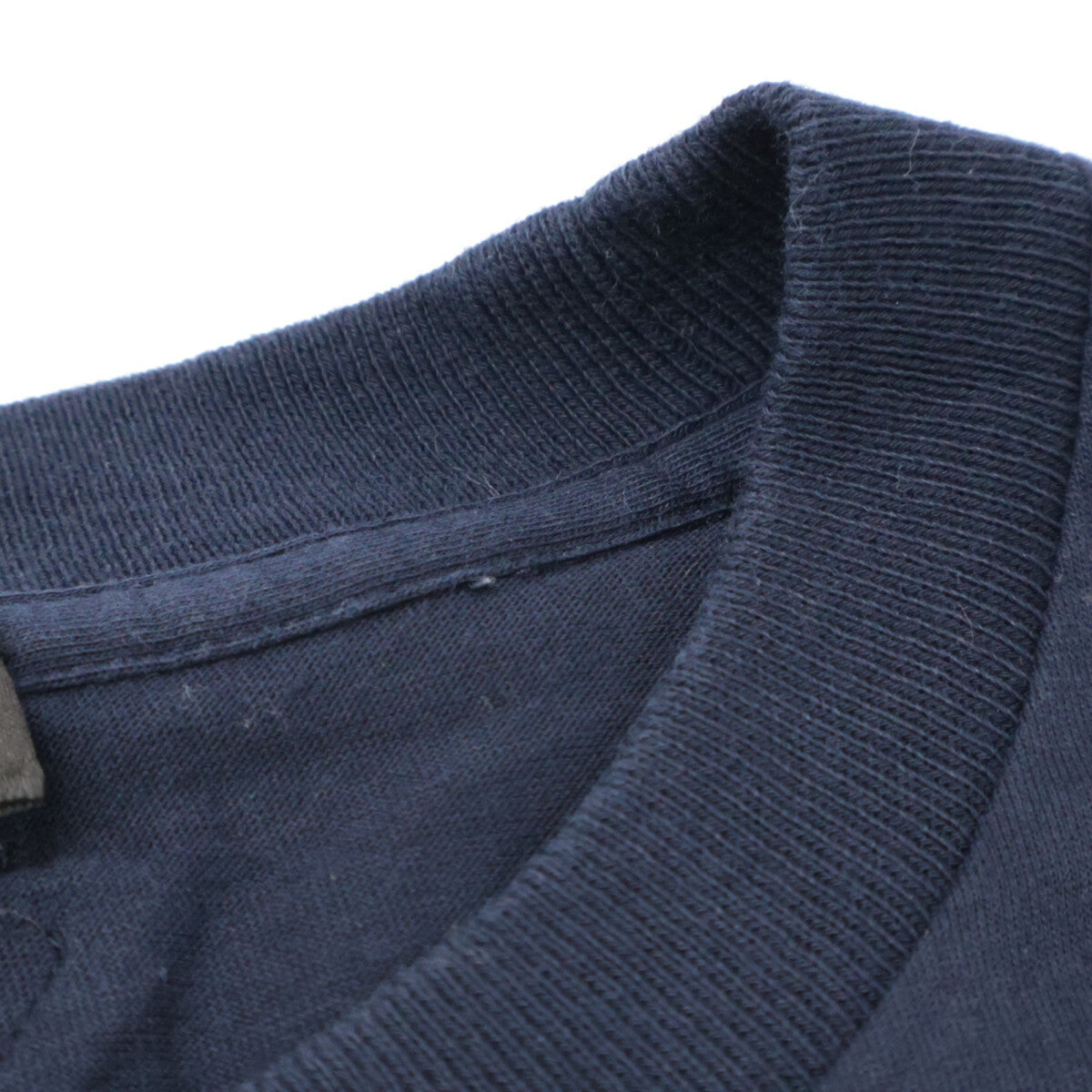 PRADA UMJ492 Navy Triangle Logo Crewneck T-Shirt Top