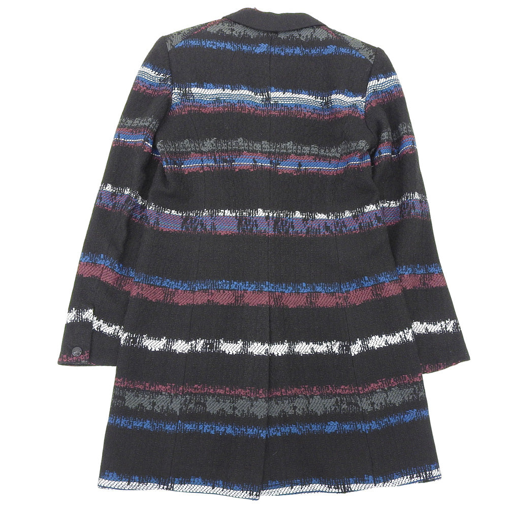 rag&bone Rag & Bone Multicolor Border Mohair Blend Long Jacket Women's Black S Jacket S Women's
