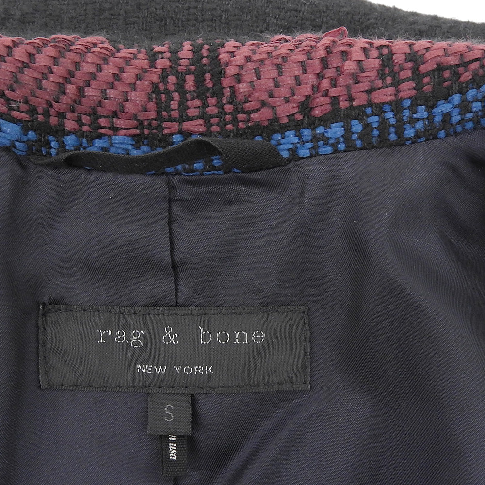 rag&bone Rag & Bone Multicolor Border Mohair Blend Long Jacket Women's Black S Jacket S Women's