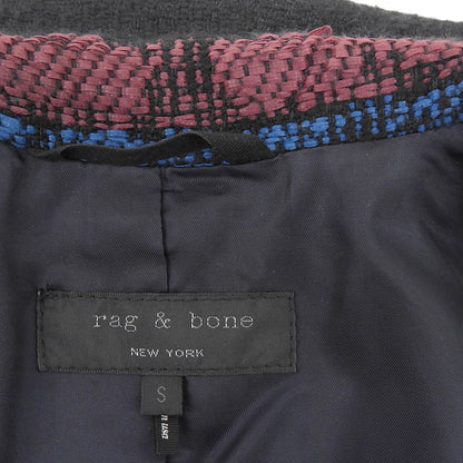rag&bone Rag & Bone Multicolor Border Mohair Blend Long Jacket Women's Black S Jacket S Women's