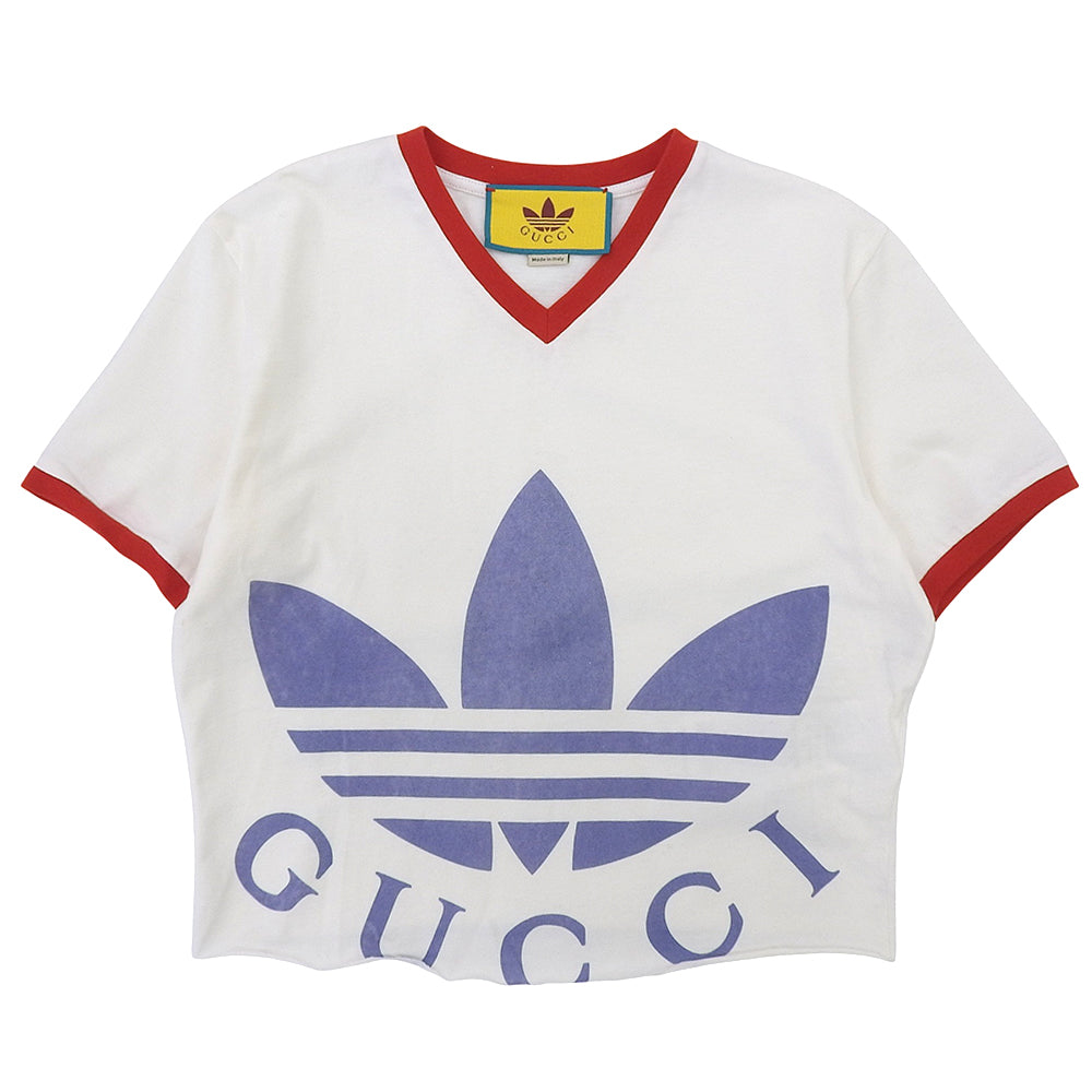 GUCCI グッチ 美品 ロゴ クロップドTシャツ トップス レディース ホワイト XS 693637 トップス