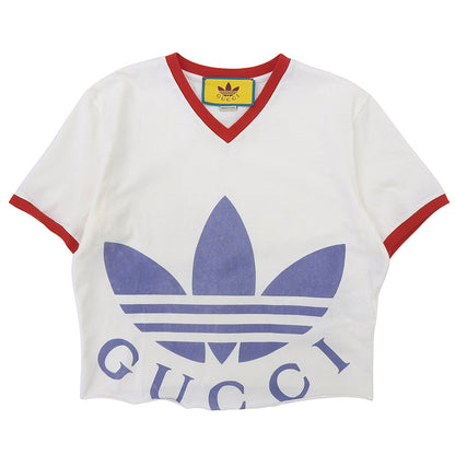 GUCCI グッチ 美品 ロゴ クロップドTシャツ トップス レディース ホワイト XS 693637 トップス