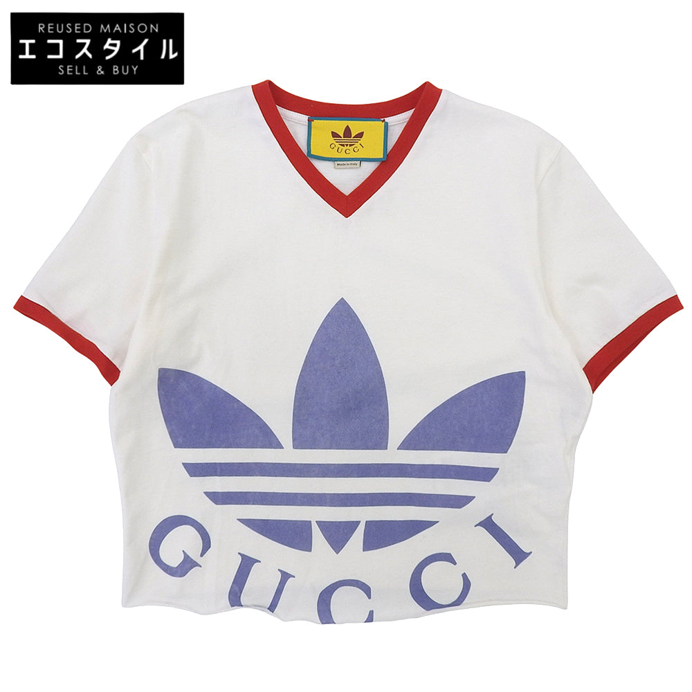 GUCCI グッチ 美品 ロゴ クロップドTシャツ トップス レディース ホワイト XS 693637 トップス