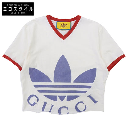 GUCCI グッチ 美品 ロゴ クロップドTシャツ トップス レディース ホワイト XS 693637 トップス