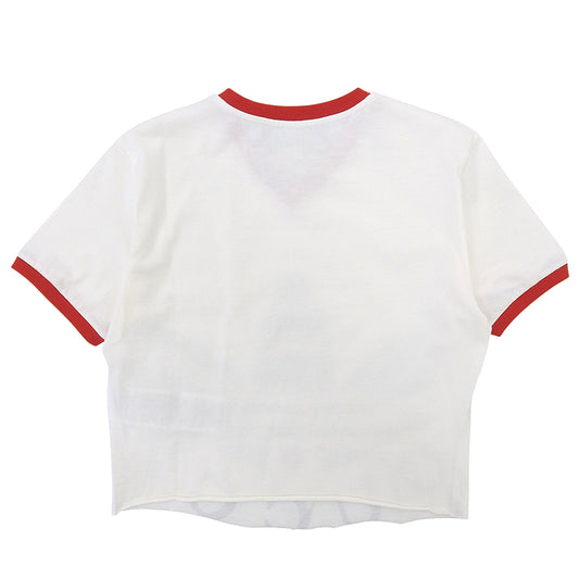 GUCCI Beautiful Logo Cropped T-Shirt Top Women's White XS 693637 Tops