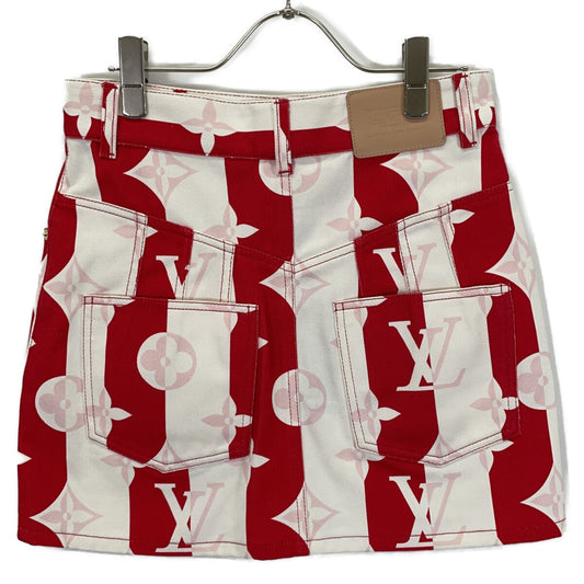 LOUIS VUITTON RW212J D17 FLSK05 Monogram Flower Denim Mini Skirt