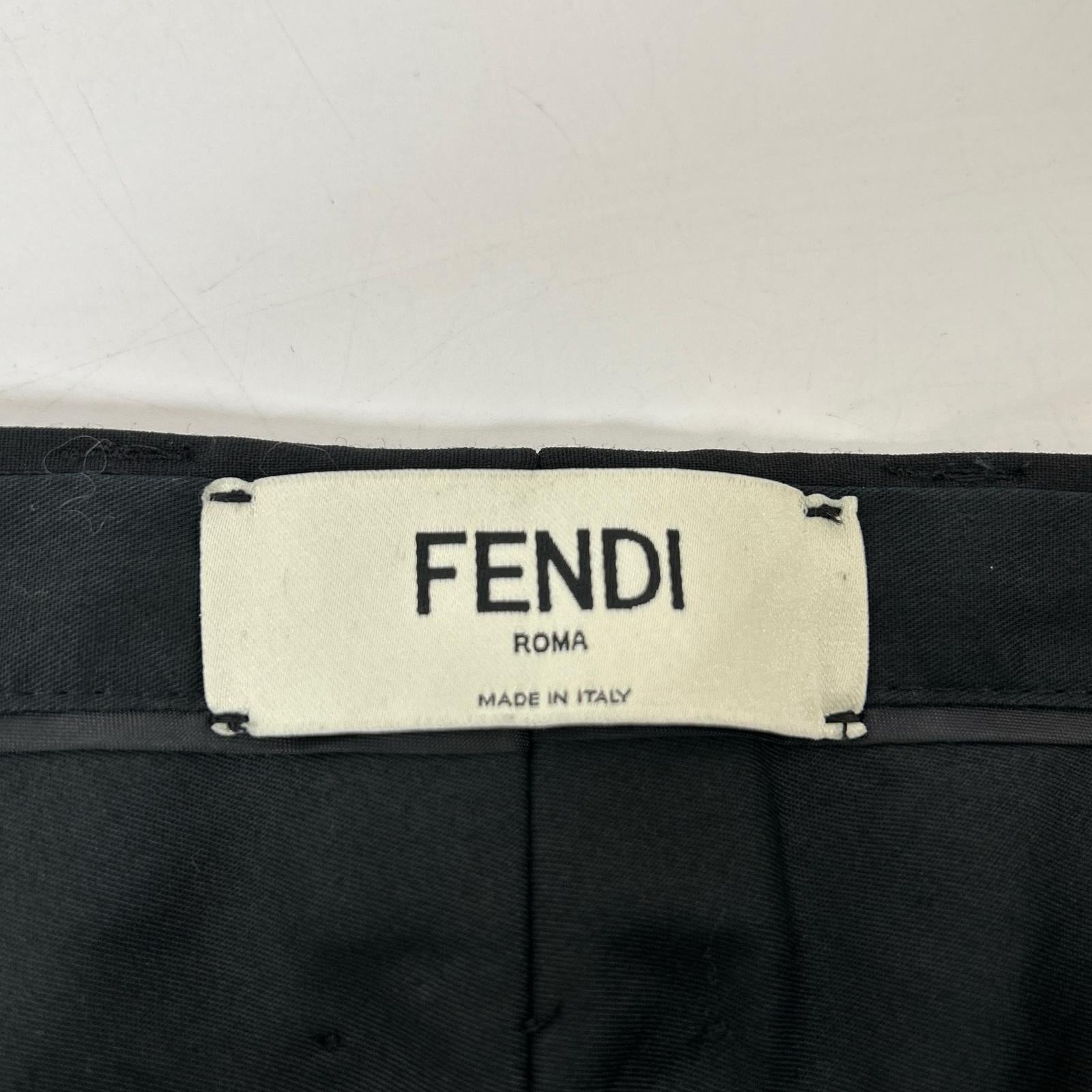 FENDI 芬迪 黑色长裤 底部 38