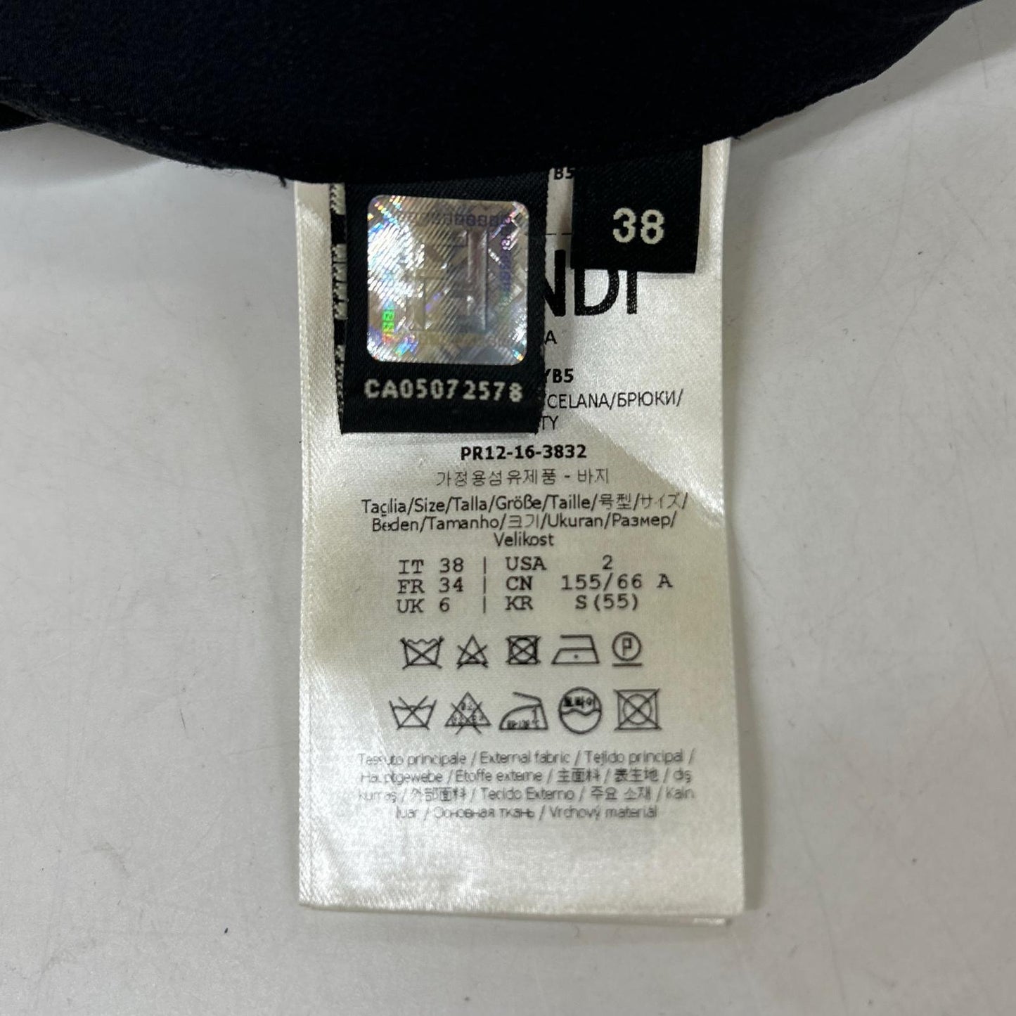 FENDI 芬迪 黑色长裤 底部 38