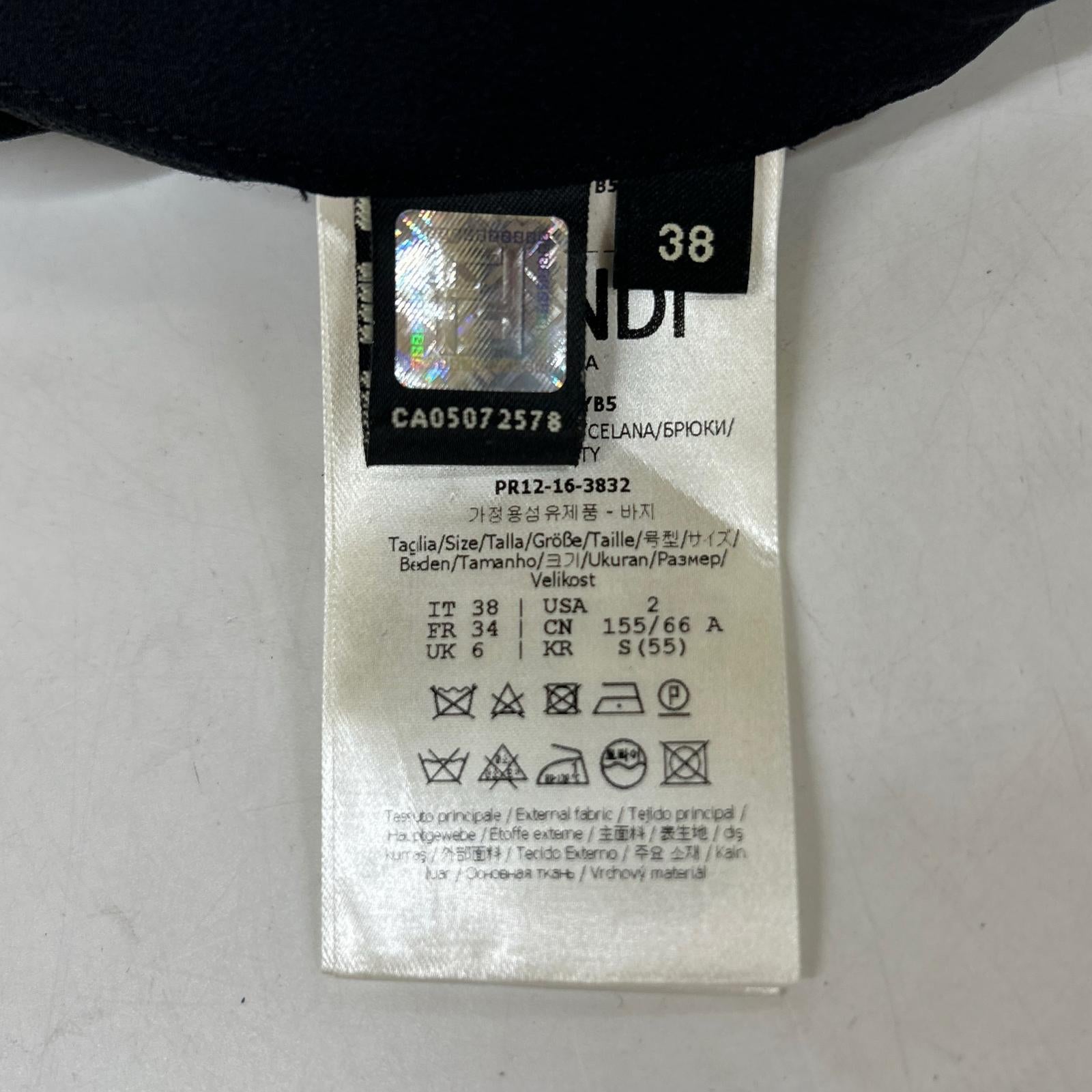 FENDI 芬迪 黑色长裤 底部 38