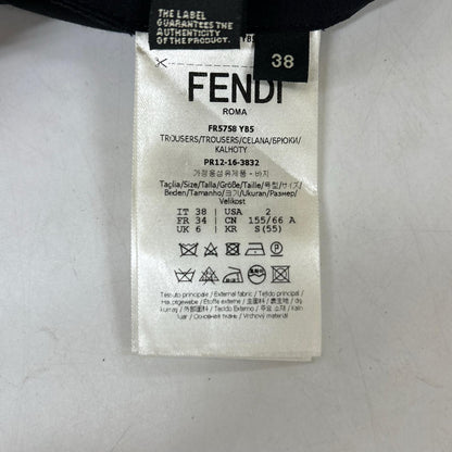FENDI 芬迪 黑色长裤 底部 38