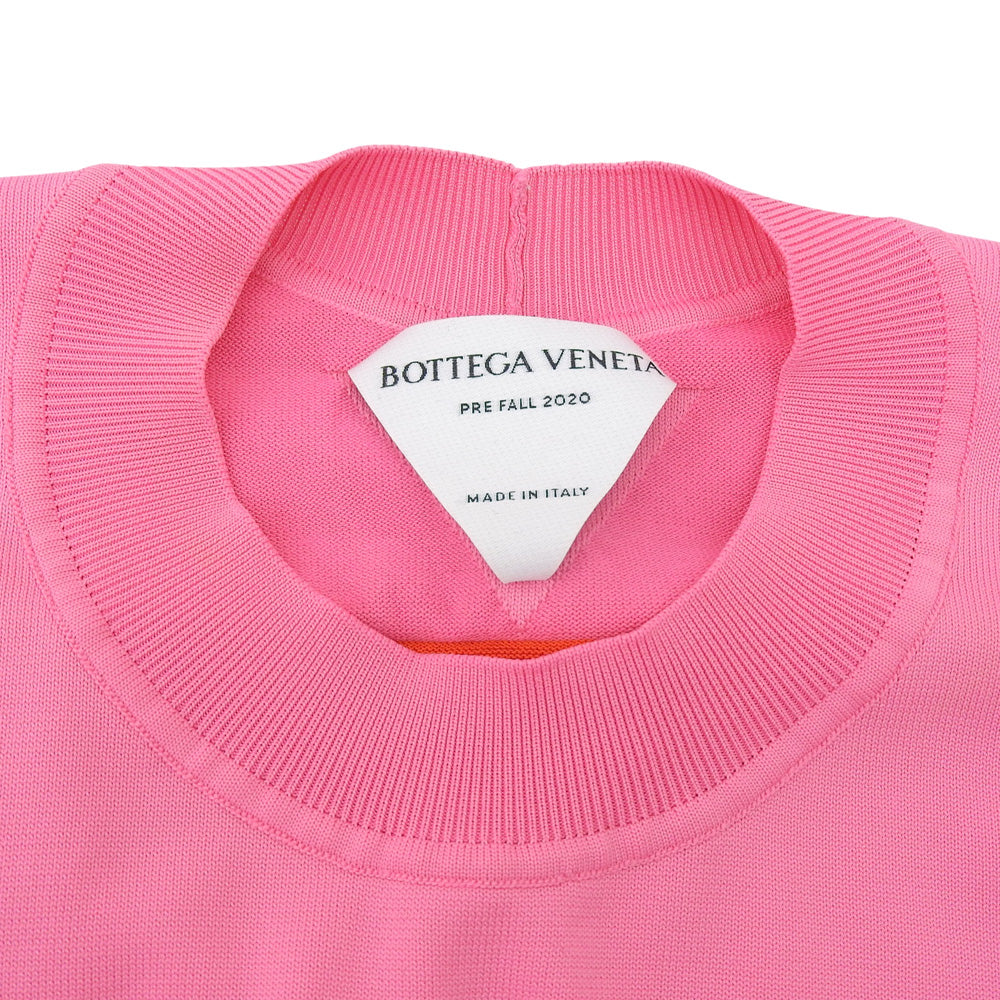 BOTTEGA VENETA 葆蝶家 精品 VISCOSE DRAPE TOP 垂褶上衣 拼色上衣 女士 粉色×红色 XS 629983 上衣