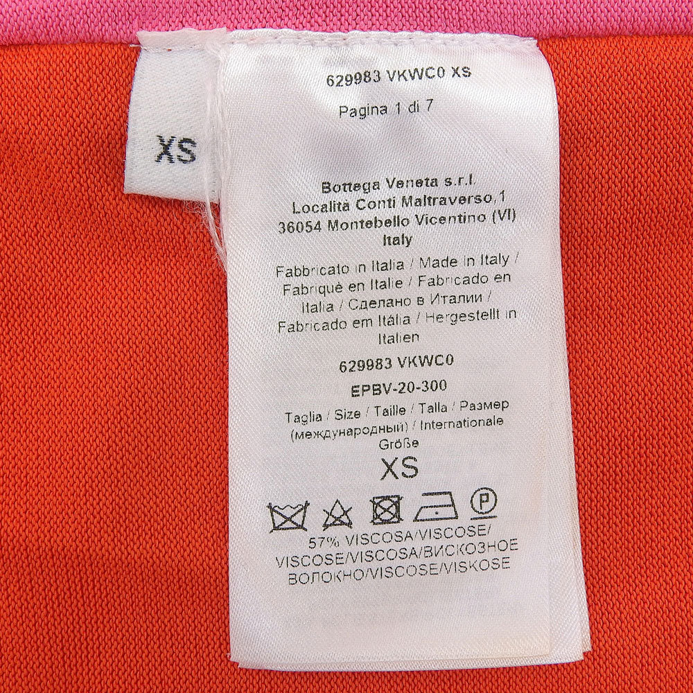 BOTTEGA VENETA 葆蝶家 精品 VISCOSE DRAPE TOP 垂褶上衣 拼色上衣 女士 粉色×红色 XS 629983 上衣