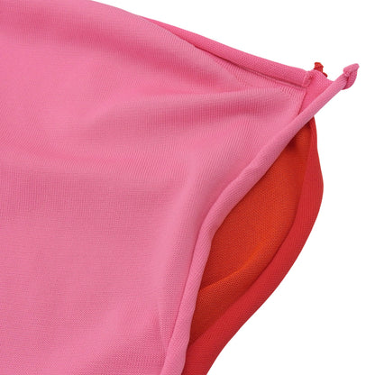 BOTTEGA VENETA 葆蝶家 精品 VISCOSE DRAPE TOP 垂褶上衣 拼色上衣 女士 粉色×红色 XS 629983 上衣