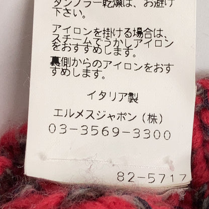HERMES 1990s-2000s Red Cashmere Low-Gauge High-Neck Knit Tops