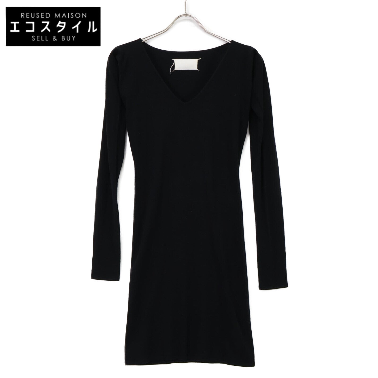 Martin Margiela 29HA072 Plain Tag V-Neck Knit Dress