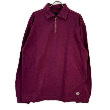 stussy ステューシー ボルドー ハーフジップスウェットパーカー トップス