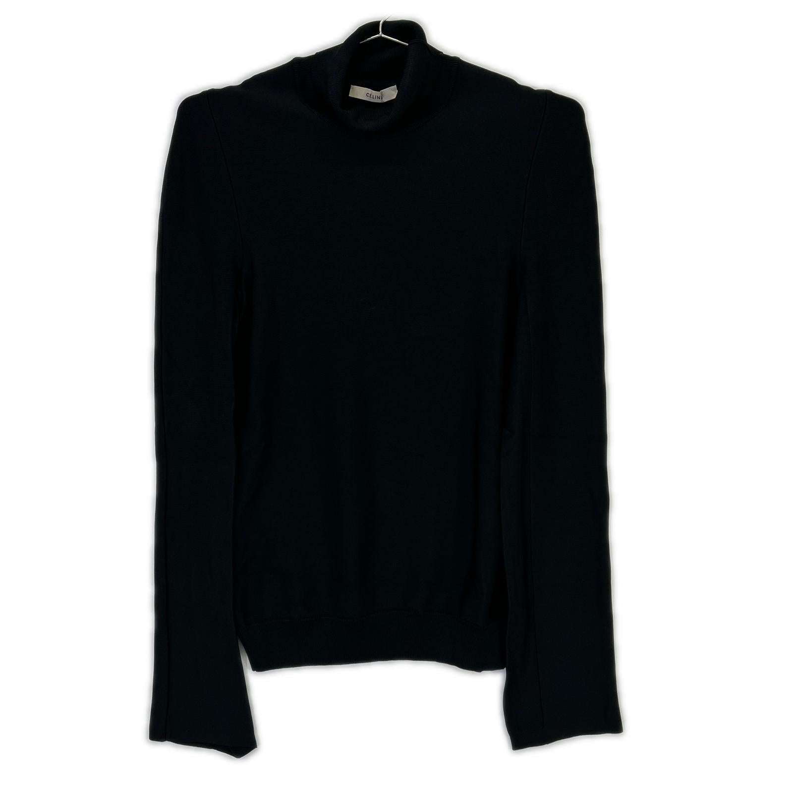 CELINE Céline Phoebe Philo Era Black High-Neck Stretch Cutout Top