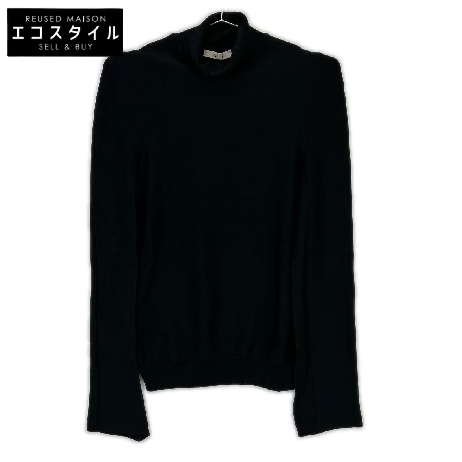 CELINE Céline Phoebe Philo Era Black High-Neck Stretch Cutout Top