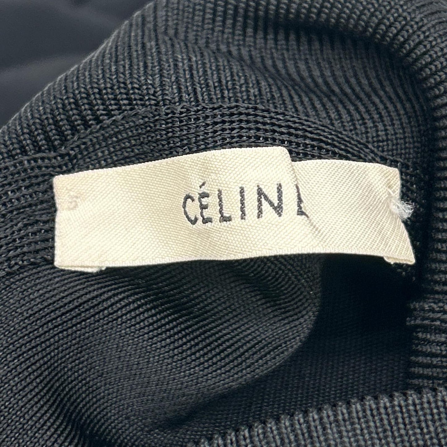 CELINE Céline Phoebe Philo Era Black High-Neck Stretch Cutout Top